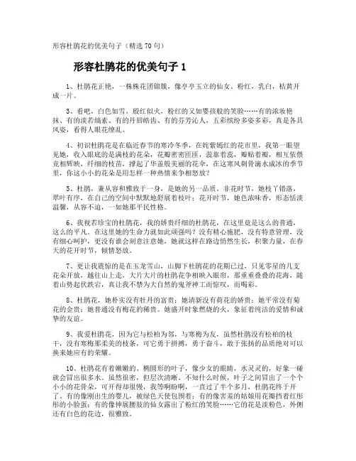 形容杜鹃花的优美句子