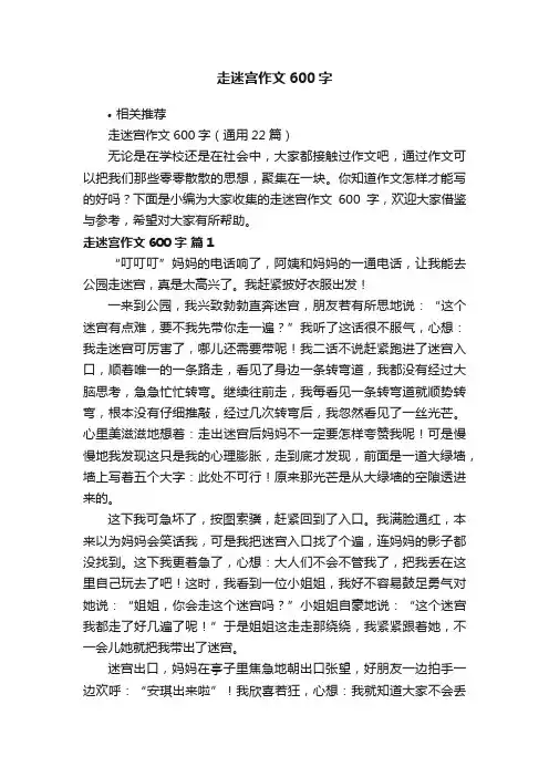 走迷宫作文600字