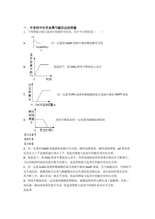 2020-2021备战中考化学金属与酸反应的图像(大题培优 易错 难题)及详细答案