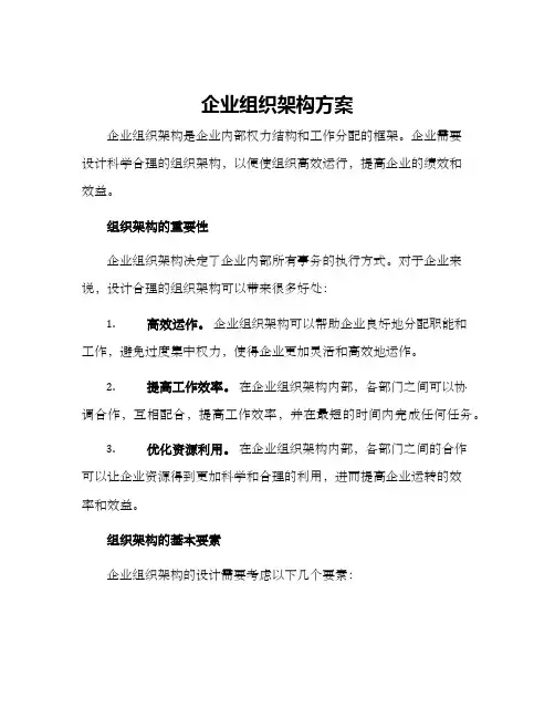 企业组织架构方案