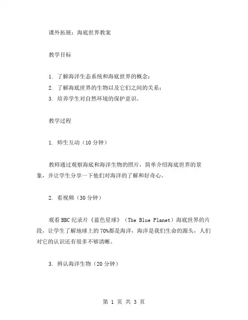 课外拓展：海底世界教案