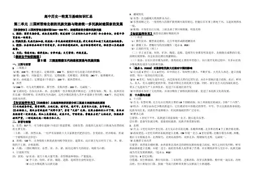 第5课三国两晋南北朝政权更迭与民族交融基础知识整合--高三必修中外历史纲要上一轮复习