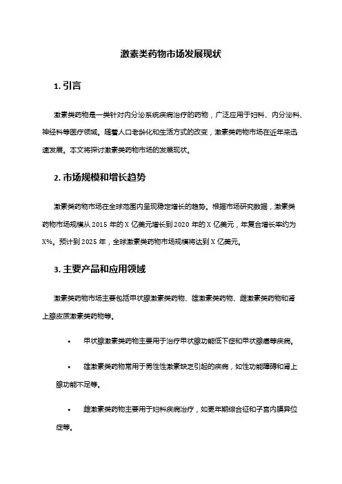 2024年激素类药物市场发展现状