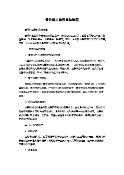 普外科应急预案与流程