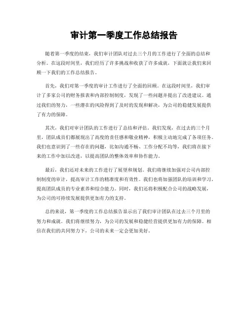 审计第一季度工作总结报告