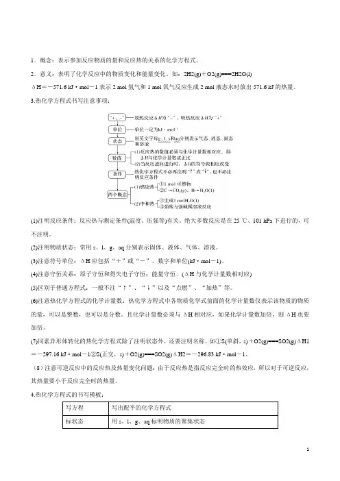 热化学方程式