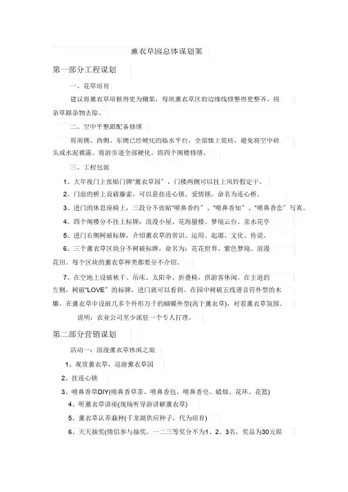 薰衣草总体策划案