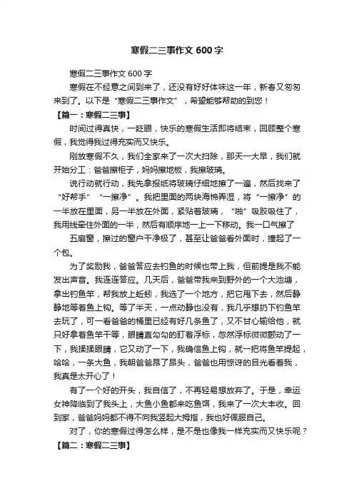 寒假二三事作文600字