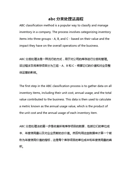 abc分类处理法流程