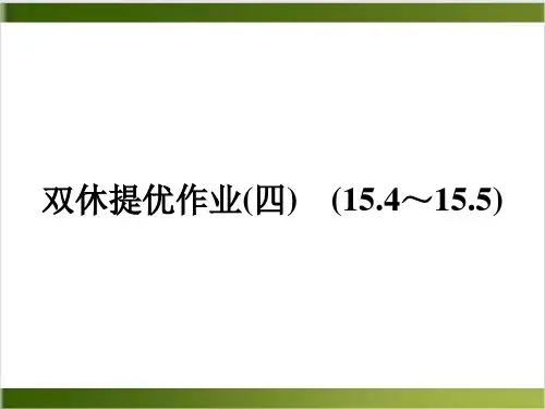 双休提优作业(4) (1～1)—季人教版九年级全册物理复习作业课件(共20张PPT)