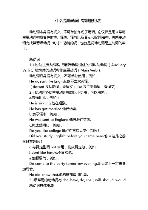 什么是助动词 有哪些用法