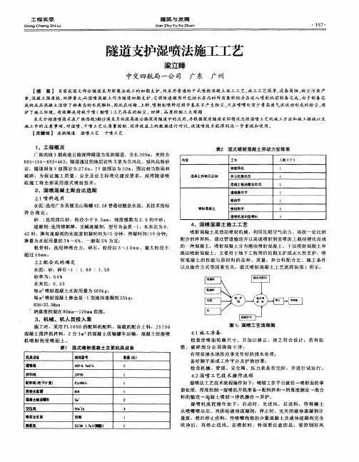 隧道支护湿喷法施工工艺