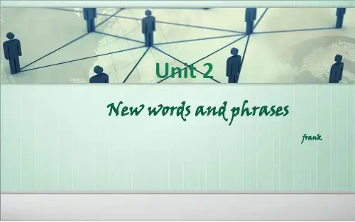 Unit 2. English around the world单词讲解