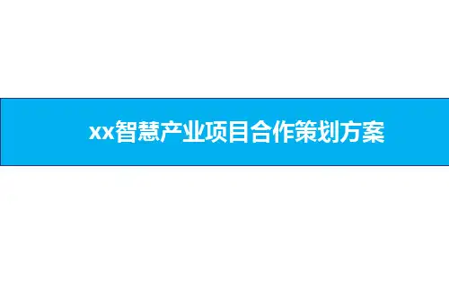 最新xx智慧产业项目合作策划方案