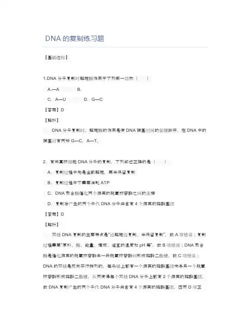 DNA的复制练习题