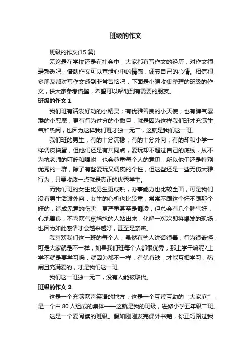 班级的作文 4