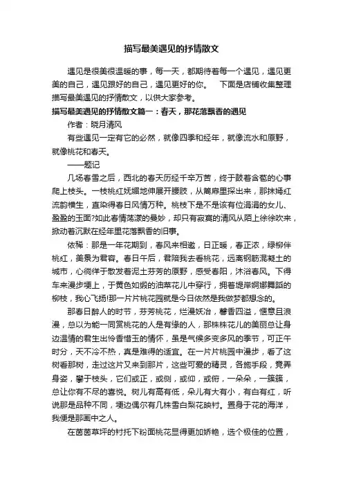 描写最美遇见的抒情散文