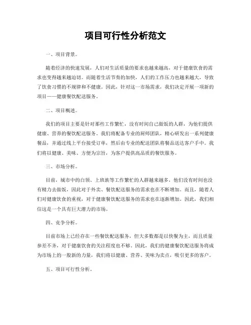 项目可行性分析范文