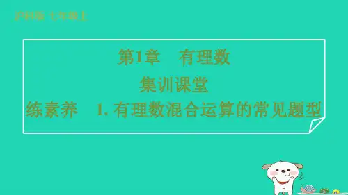 2024七年级数学上册第1章有理数练素养1.有理数混合运算的常见题型课件新版沪科版