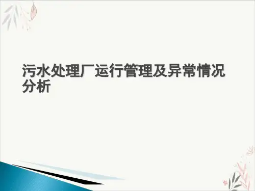 污水处理厂运行管理及异常情况分析课件-PPT