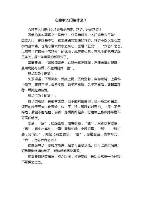 心意拳入门练什么？