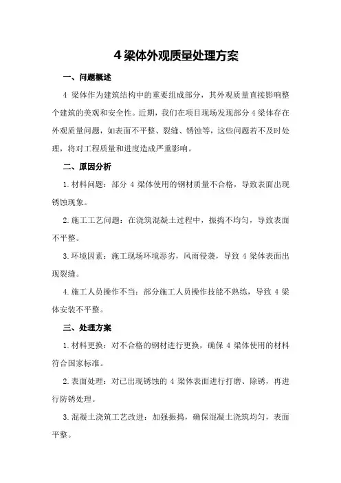 梁体外观质量处理方案