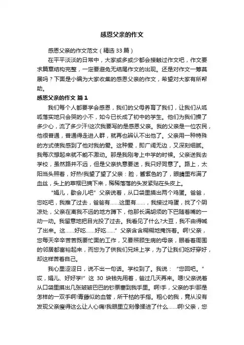 感恩父亲的作文