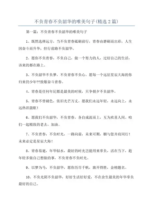 不负青春不负韶华的唯美句子(精选2篇)