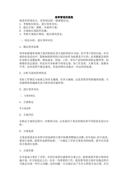 效率管理的流程