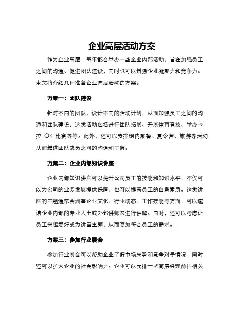 企业高层活动方案