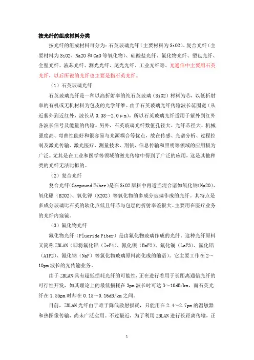 按光纤的组成材料分类
