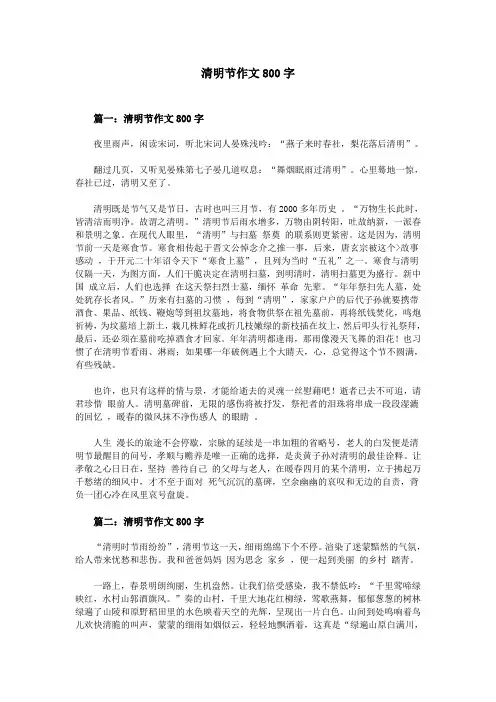 清明节作文800字