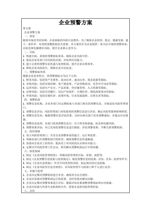 企业预警方案