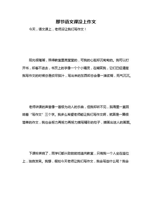 那节语文课没上作文