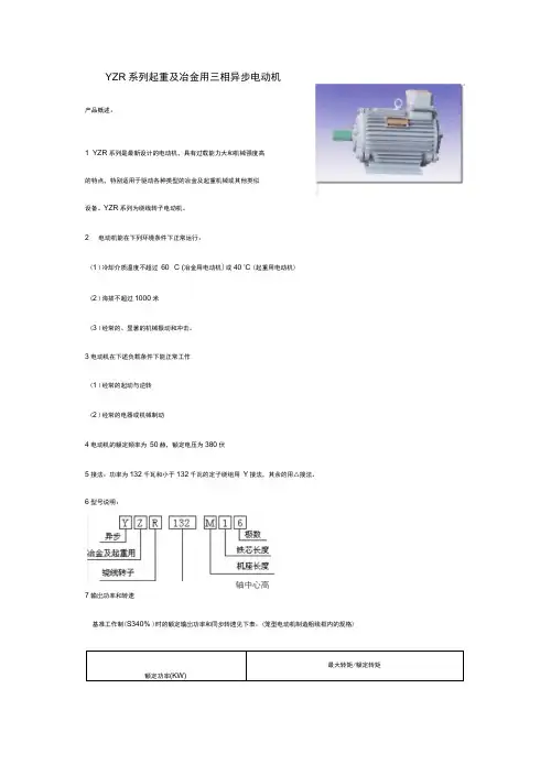 YZR系列起重及冶金用三相异步电动机.docx