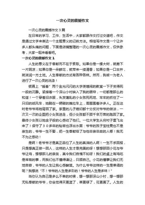 一次心灵的震撼作文