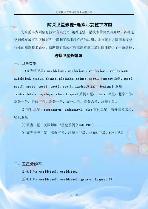 历史卫星影像图购买选择-1960年至今