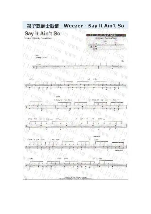 架子鼓爵士鼓谱—Weezer - Say lt Ain't So