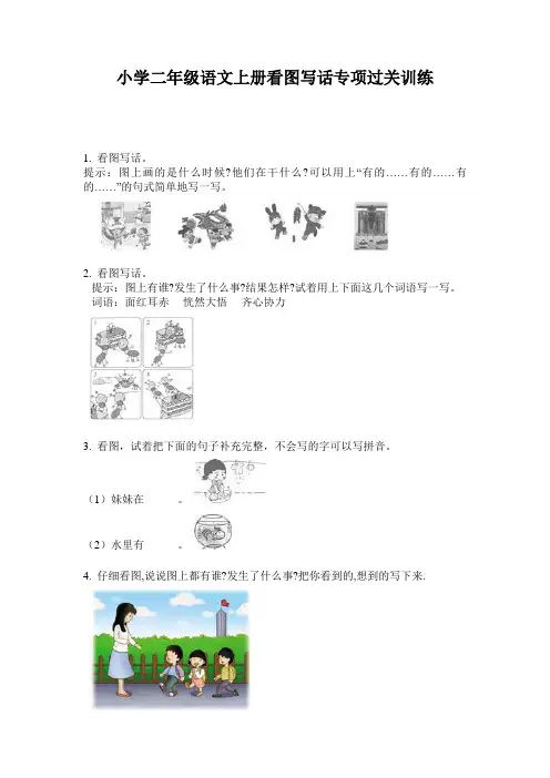 小学二年级语文上册看图写话专项过关训练
