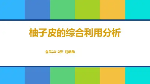 柚子皮的综合利用分析PPT