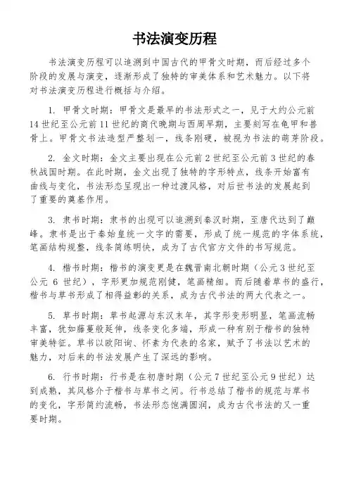 书法演变历程