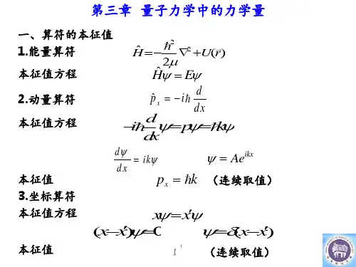 第3章概念1-算符、对易关系、不确定关系 ppt课件
