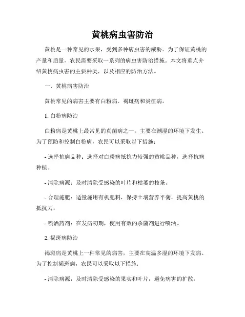 黄桃病虫害防治