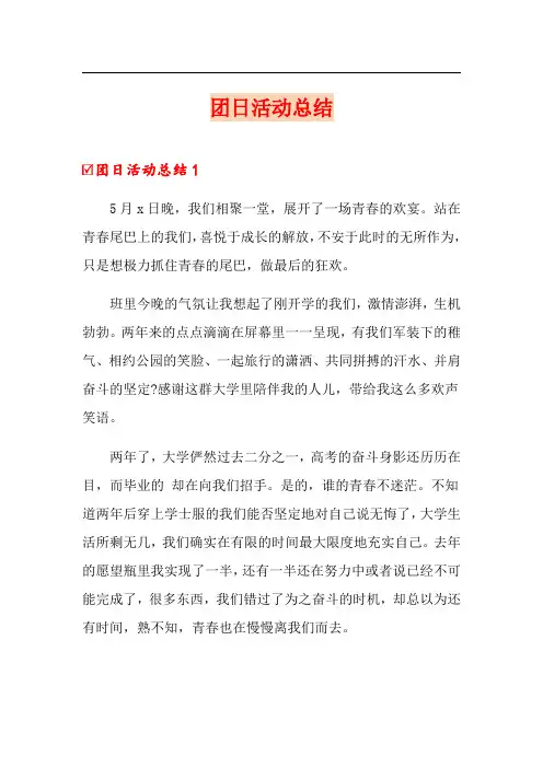 团日活动总结