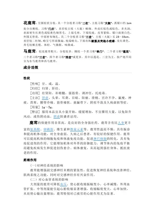 鹿茸、鹿尾巴、鹿筋