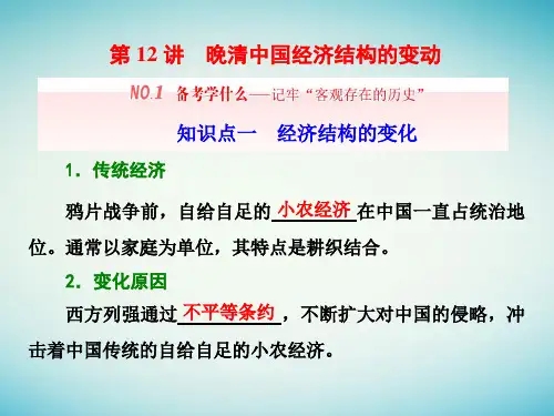 通史版2018届高三历史一轮复习第12讲晚清中国经济结构的变动课件