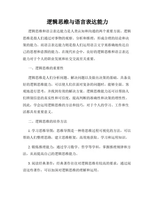 逻辑思维与语言表达能力
