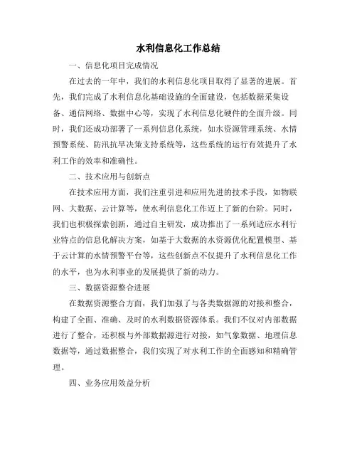 水利信息化工作总结
