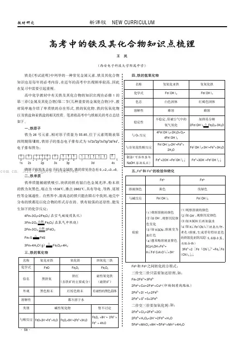 高考中的铁及其化合物知识点梳理