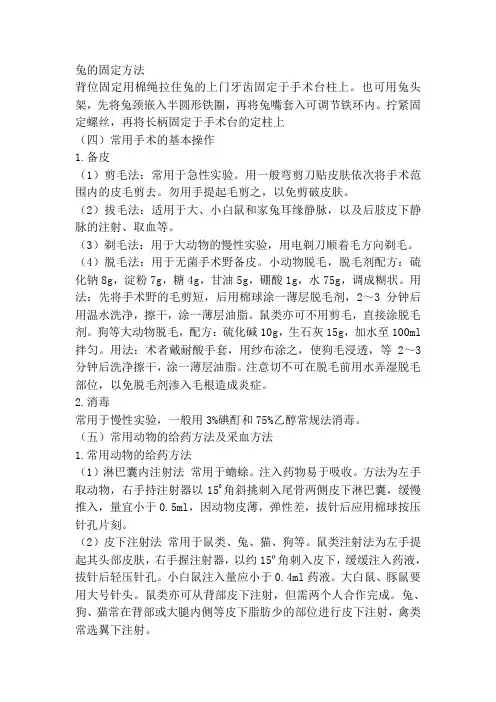 家兔气管插管实验
